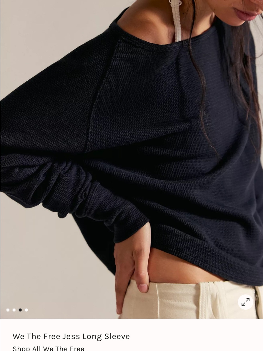 We The Free Jess Long Sleeve Waffle Knit in Soft Moss - Picture 3 of 6